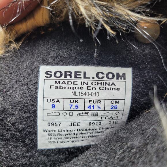 Sorel Women's Joan of Arctic NL1540-010 Fur Waterproof US 9 Snow black Boots 99% - Picture 7 of 8